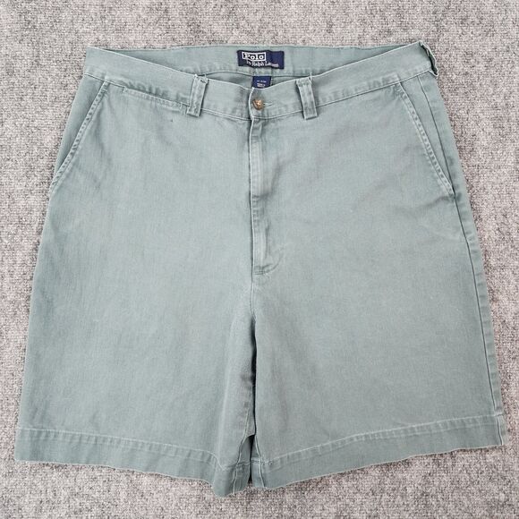 Polo Ralph Lauren Shorts Mens 36 Green Philip Short 8" Inseam Chino Vtg Preppy - Picture 1 of 16
